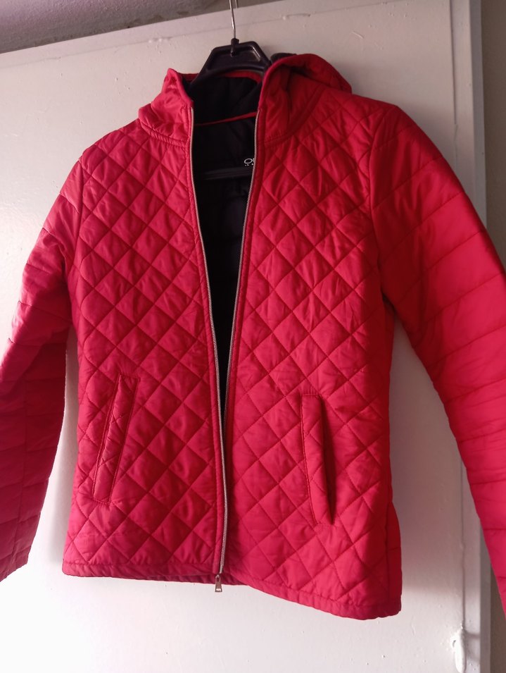 Kırmızı Kadın Kapitone Fermuarlı Ceket - Görsel 2