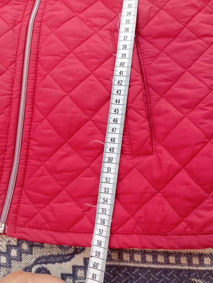 Kırmızı Kadın Kapitone Fermuarlı Ceket - Görsel 4