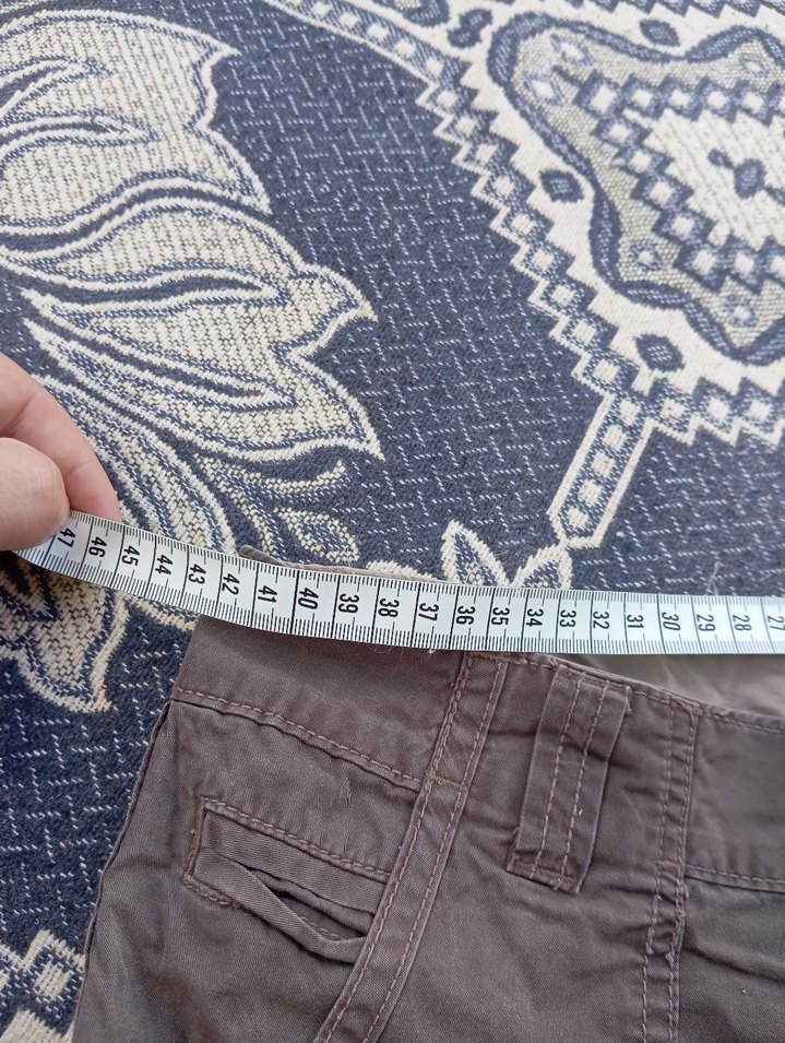 Düğmeli Kahve rengi  şort - Görsel 5