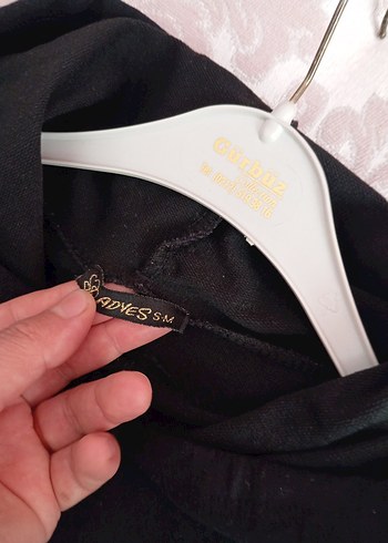 Kapüşonlu Siyah Uzun Kadın Tunik - Görsel 4