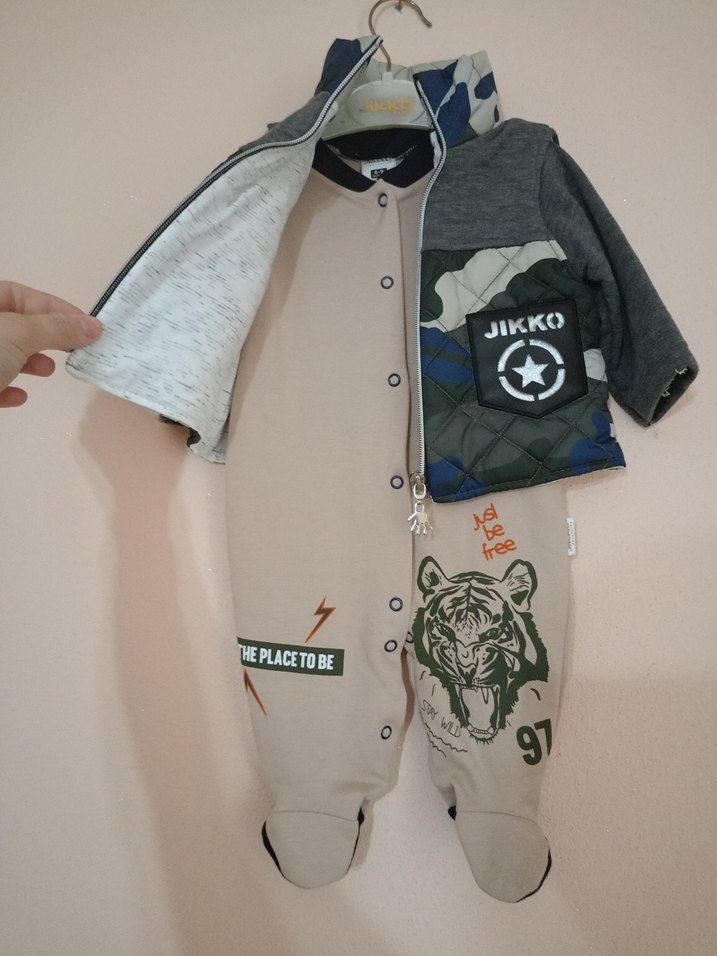 Kapüşonlu Kamuflaj Desenli Bebek Takımı - Görsel 3