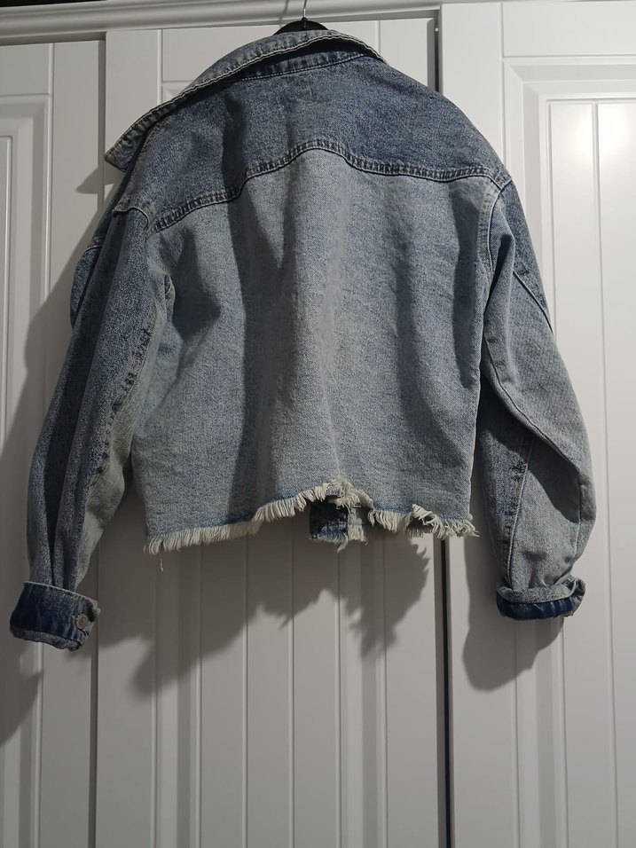 Kadın Mavi Denim Düğmeli Ceket - Görsel 2