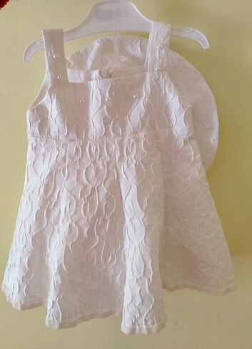 18-24 Ay Beden beyaz Renk Bebek elbise