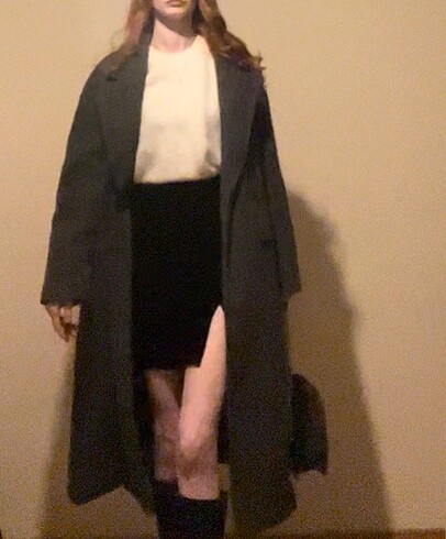 xs Beden gri Renk Zara oversize kaban