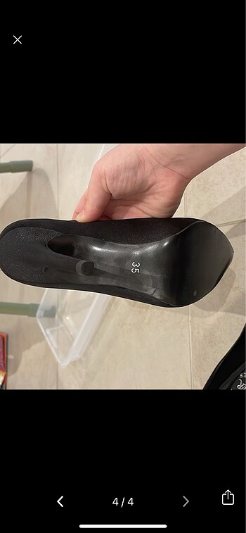 35 Beden siyah Renk Saten stiletto