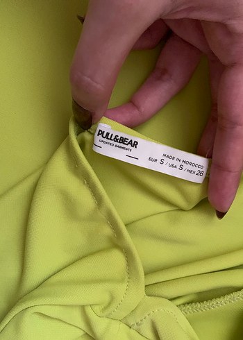 s Beden Pull and Bear Yeşil Elbise