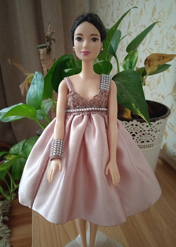Barbie Barbie Pembe Pastel Elbise
