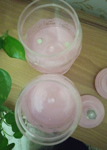  Beden Renk Pembe Pastel Cam Baharat Kavanozları