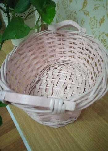 Zara Home Pastel Beyaz Hasır Sepet