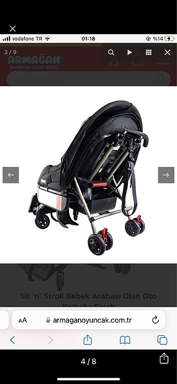 0 - 13 kg Beden siyah Renk Sıfır hem poşet belde alışverişte bebek arabası oluyor