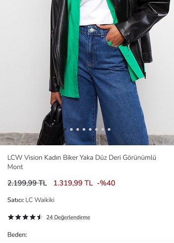 LCW Siyah Biker Yaka Deri Ceket - Görsel 2