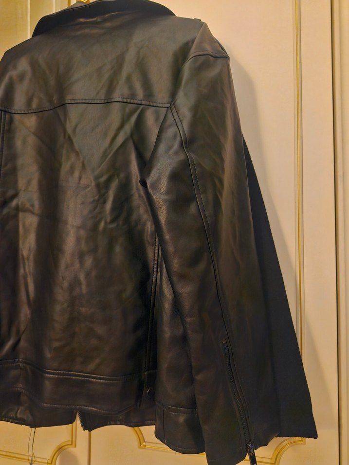 LCW Siyah Biker Yaka Deri Ceket - Görsel 5