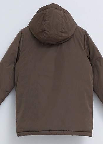 Kahverengi Kapüşonlu Erkek Çocuk Mont - Görsel 2