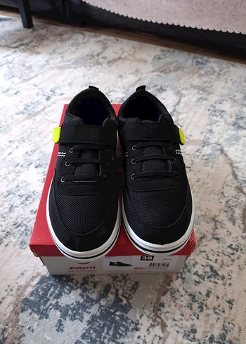 Polaris Erkek Çocuk Siyah sneaker Spor Ayakkabı Cırt Cırtlı