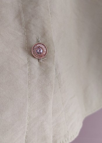 Düğmeli, Uzun Kollu Keten Gömlek - Görsel 5