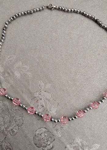 Pembe Boncuklu Gri Midi Kolye çocuk - Görsel 8