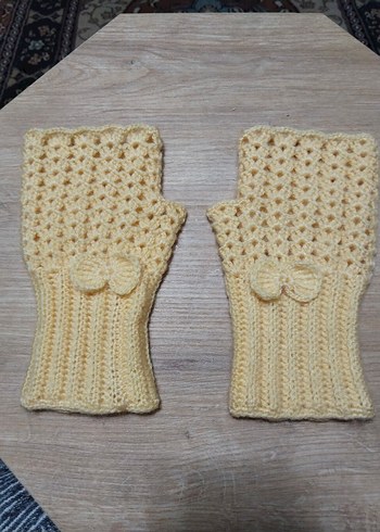 Örgü Bohem Bayan Eldiveni sarı - Görsel 9