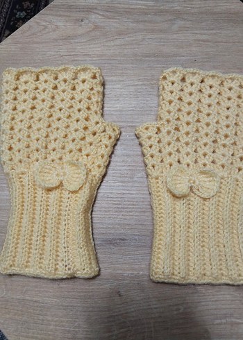 Örgü Bohem Bayan Eldiveni sarı - Görsel 10