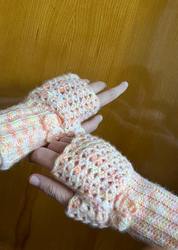 Pastel Renkli Örgü Parmaksız Eldiven - Görsel 3