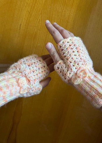 Pastel Renkli Örgü Parmaksız Eldiven - Görsel 2