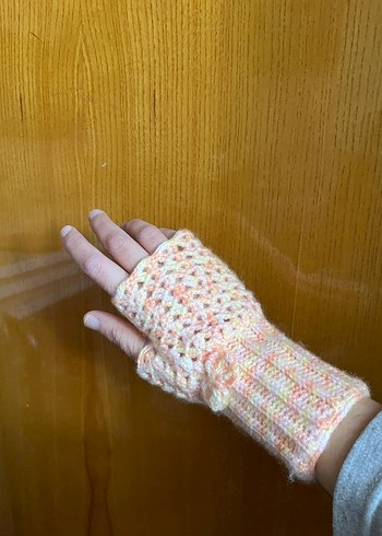 Pastel Renkli Örgü Parmaksız Eldiven - Görsel 4