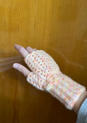 Pastel Renkli Örgü Parmaksız Eldiven - Görsel 5