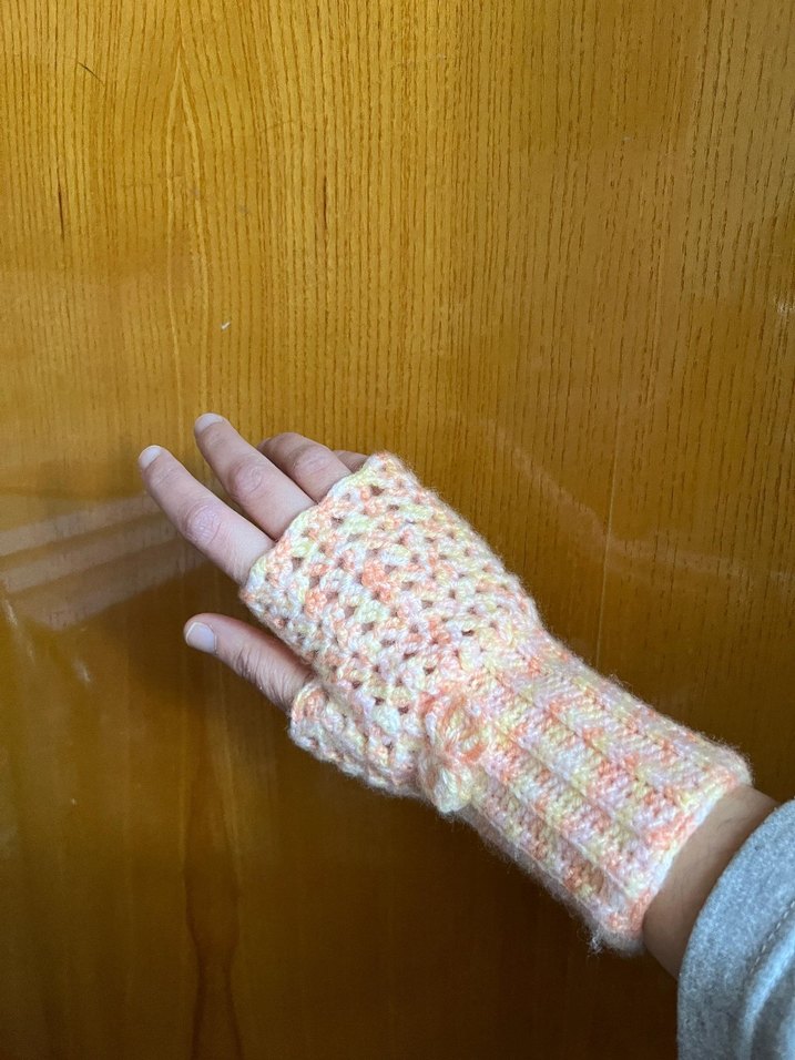 Pastel Renkli Örgü Parmaksız Eldiven - Görsel 4