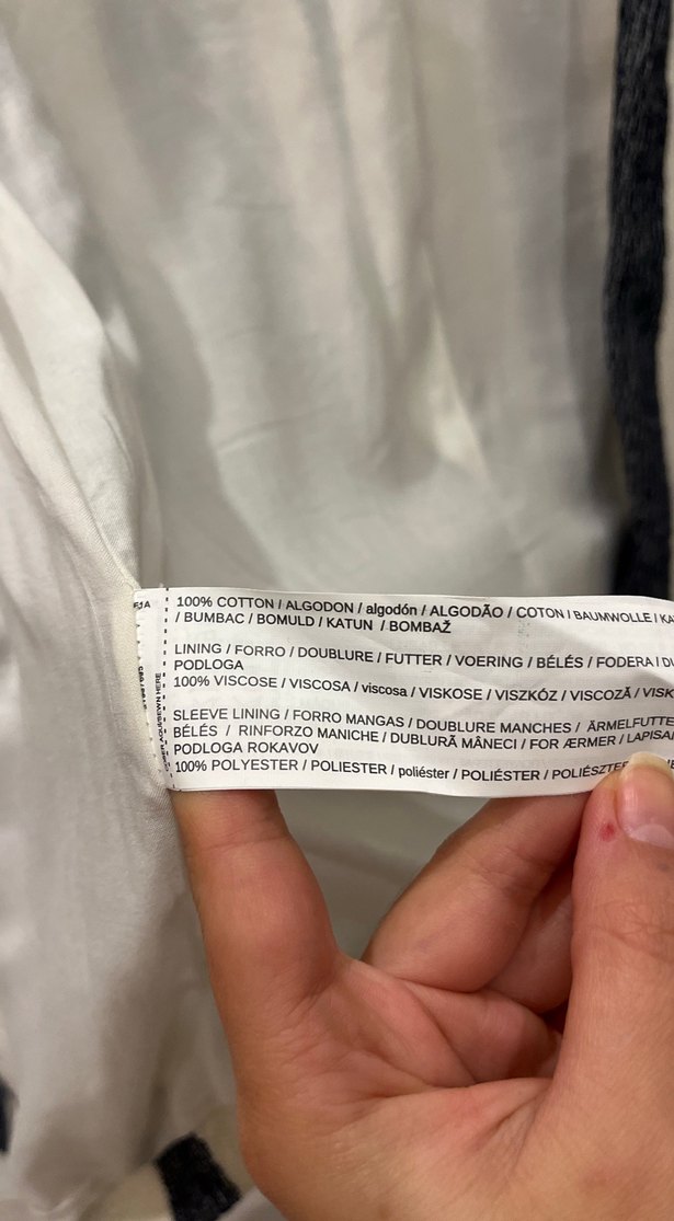 Ekru Lacivert Çizgili Kısa Ceket — görsel 6/7