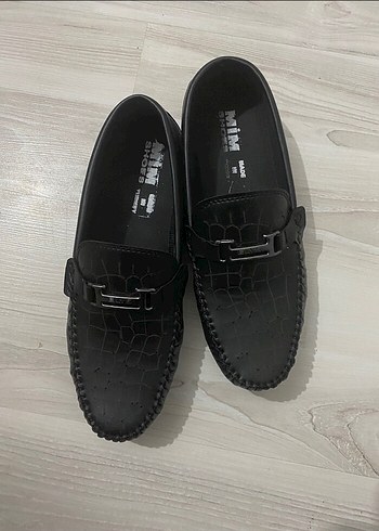 Kemerli Siyah Yılan Desenli Erkek Loafer