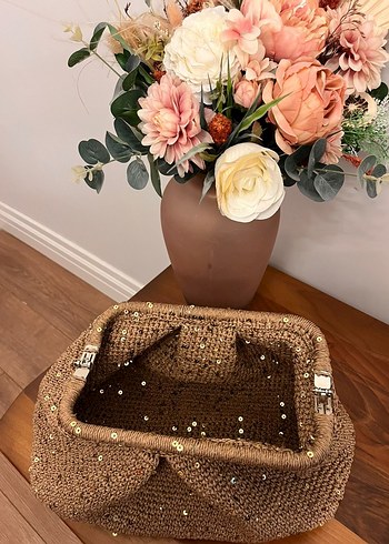 Bej Örgü Kadın Clutch Çanta - Görsel 2