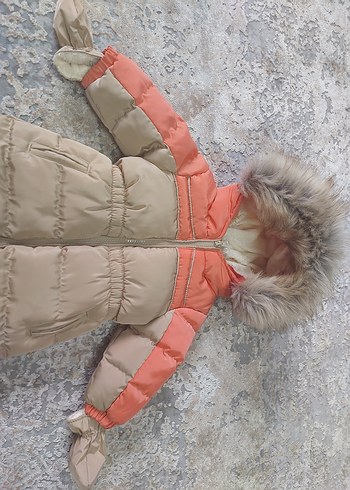 Kız Bebek Bej Kürk Detaylı Tulum - Görsel 2