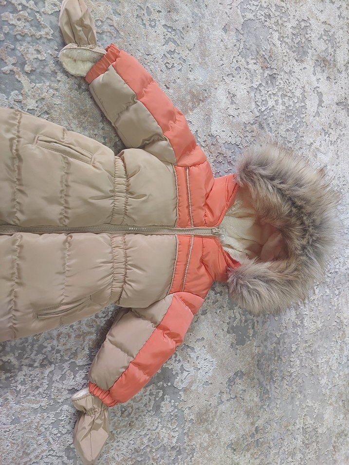 Kız Bebek Bej Kürk Detaylı Tulum - Görsel 2