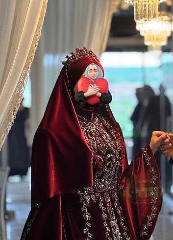 Bindallı başörtüsü bordo renk