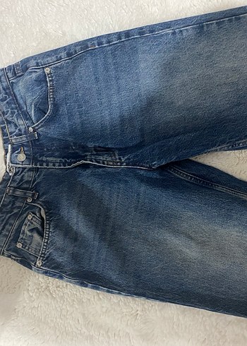 38 Beden Düğmeli Mavi Kadın Denim Pantolon