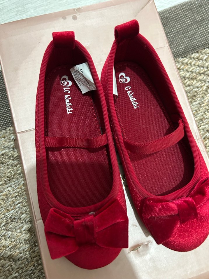 Kız Çocuk Kırmızı Fiyonklu Babet - Görsel 2