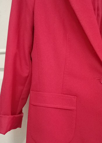 40 Beden Düğmeli Kırmızı Kadın Blazer Ceket