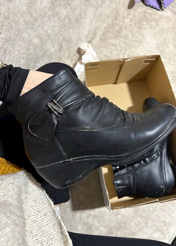 Siyah kadın Kayak Botu Tokalı Kauçuk Taban - Görsel 3