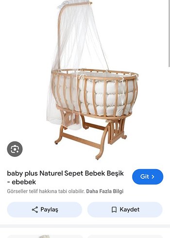 Baby Plus Naturel Sepet Bebek Beşik Beyaz