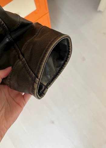 xs Beden kahverengi Renk Zara deri ceket