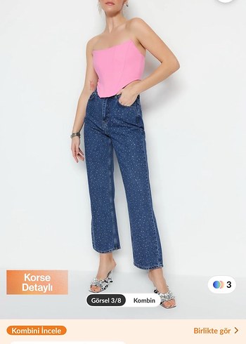 Pembe Kayık Yaka Strappy Bustiyer - Görsel 2