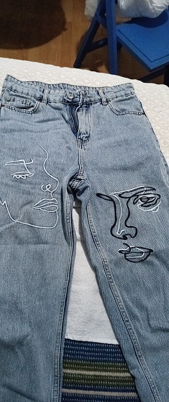 Zara Kot pantolon nakış işlemeli