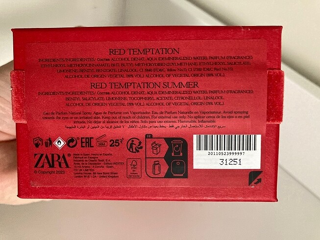 Zara Zara Red Temptation 80 Ml + summer 30 ml