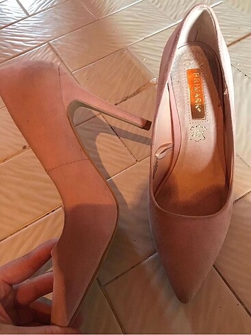 Primark Primark toz pembe topuklu ayakkabı