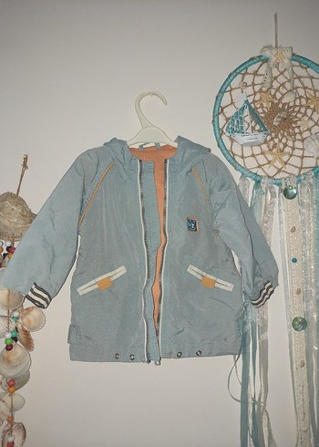 Erkek Çocuk Gri Fermuarlı Mont - Görsel 5