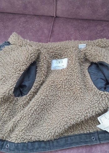 Gri Erkek Çocuk Kürklü Denim Ceket - Görsel 4