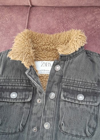 Gri Erkek Çocuk Kürklü Denim Ceket - Görsel 3