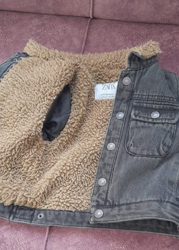 Gri Erkek Çocuk Kürklü Denim Ceket - Görsel 5