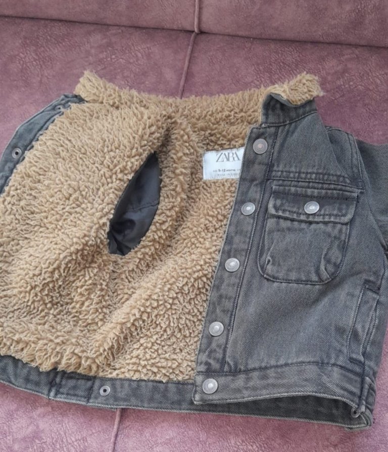 Gri Erkek Çocuk Kürklü Denim Ceket - Görsel 5