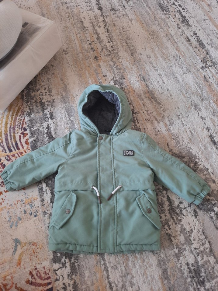 Kız Çocuk Pastel Renk Kapüşonlu Mont - Görsel 2