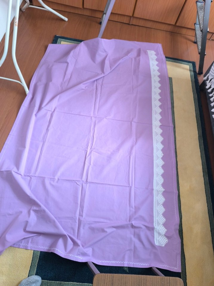 Nakışlı Mor yastık kılıfı... karyola eteği - Görsel 3